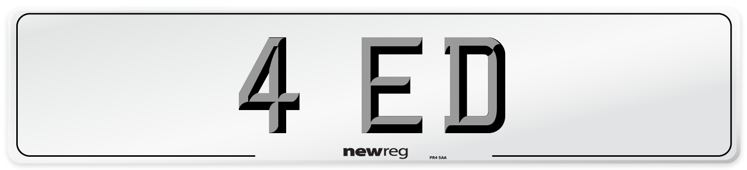 4 ED Number Plate from New Reg